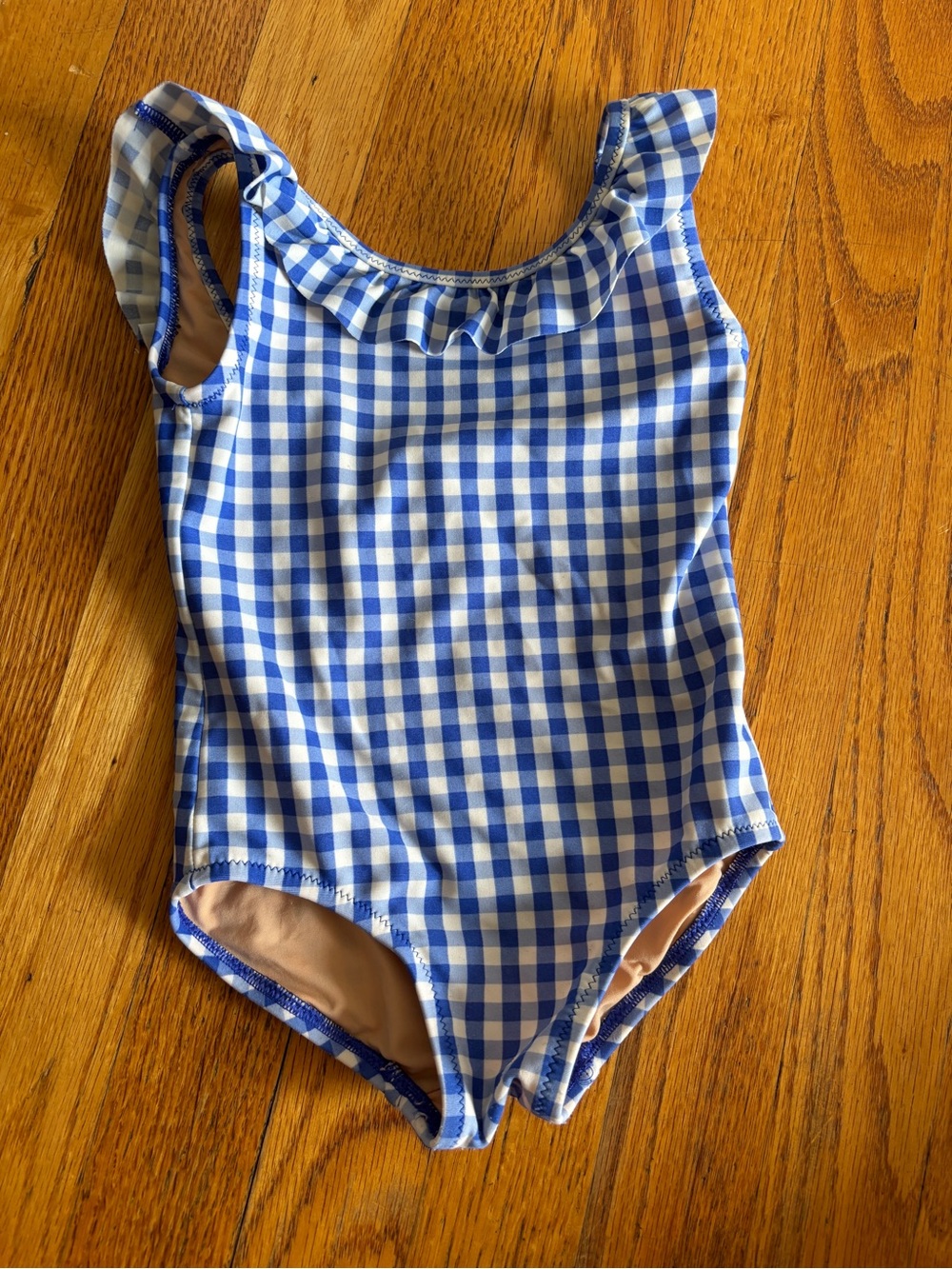 Crewcuts Blue and White Gingham One-Piece Swimsuit